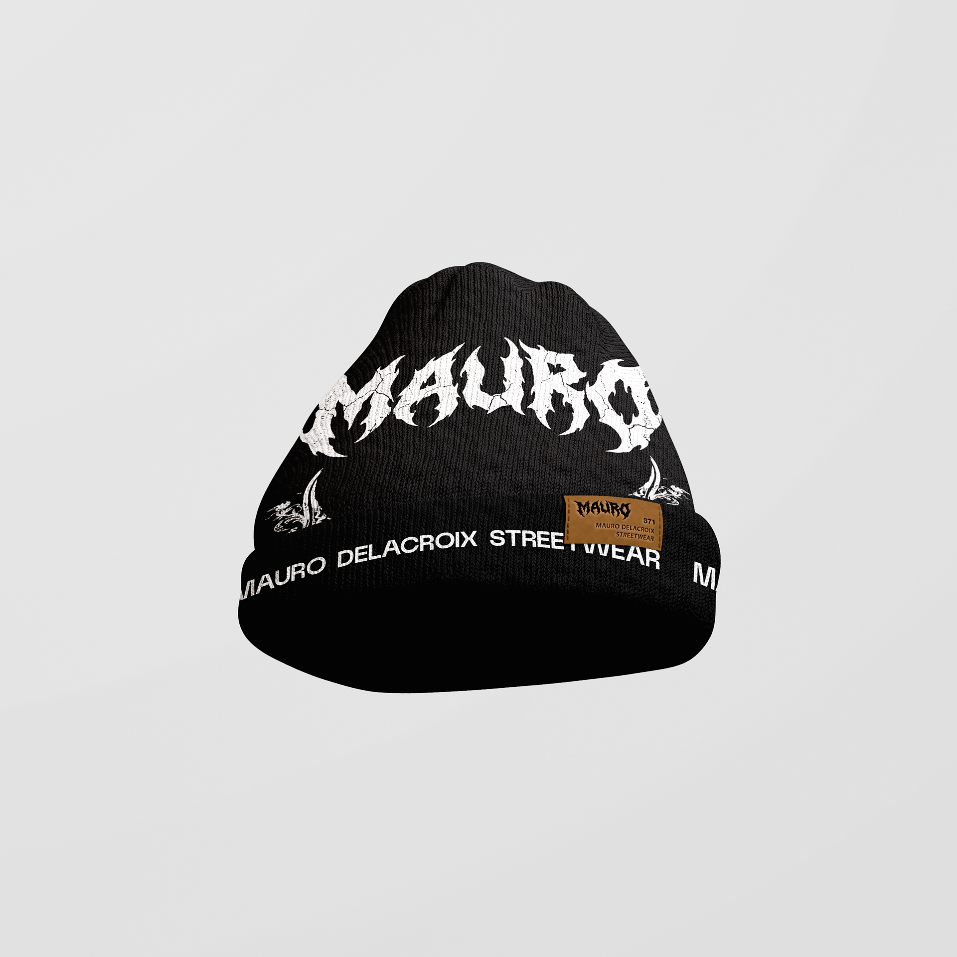 GOTHIC LOGO BEANIE - BLACK